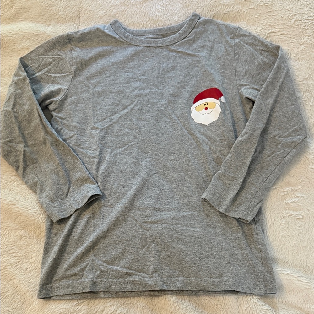 Gray Santa Kids Long Sleeve Shirt for Christmas
